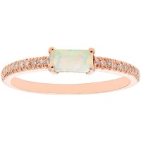 Lab Opal and 0.10 CT. T.W. Diamond Ring in 14K Gold