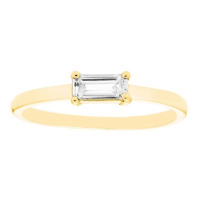 White sapphire sale baguette ring