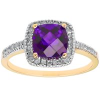 Amethyst and 0.18 CT. T.W. Diamond Ring in 14K Gold
