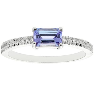 Genuine Tanzanite and 0.11 CT. T.W. Diamond Ring in 14K Gold - Sam's Club