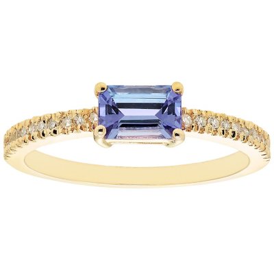 Genuine Tanzanite and 0.11 CT. T.W. Diamond Ring in 14K Gold - Sam's Club