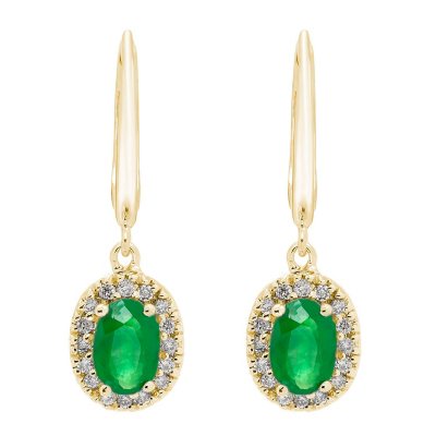 Genuine emerald drop on sale earrings