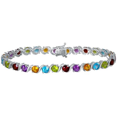 Multi Gemstone Bracelet in Sterling Silver - Sam\'s Club