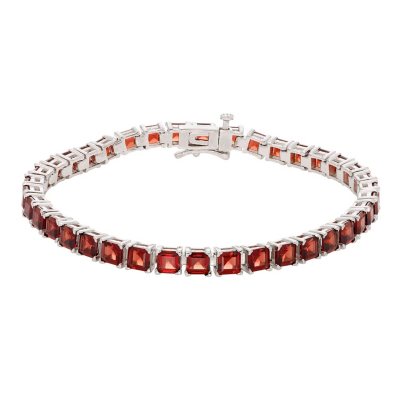 13.68 CT. Garnet Bracelet in Sterling Silver