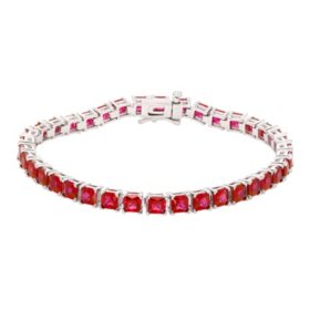 12 CT. T.W. Lab Ruby Bracelet in Sterling Silver