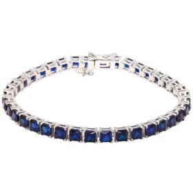 12 CT. T.W. Lab Blue Sapphire Bracelet in Sterling Silver