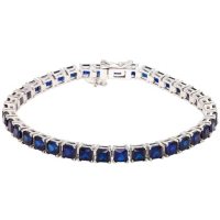 12 CT. T.W. Lab Blue Sapphire Bracelet in Sterling Silver