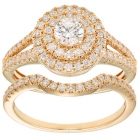 1.00 CT. T.W. Round Diamond Ring and Band in 14K Gold