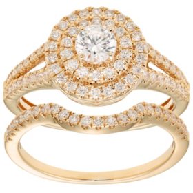 1.00 CT. T.W. Round Diamond Engagement Ring and Band in 14K Gold (I, I1)