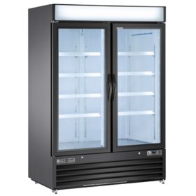 Maxx Cold 48 Cu Ft., 2-Door Glass Merchandiser Refrigerator, White Cabinet
