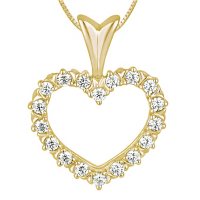 1/4 CT. T.W. Diamond Heart Pendant in 14K Gold