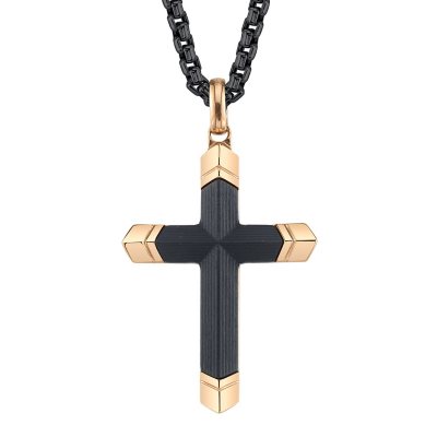 Gold and deals black cross necklace