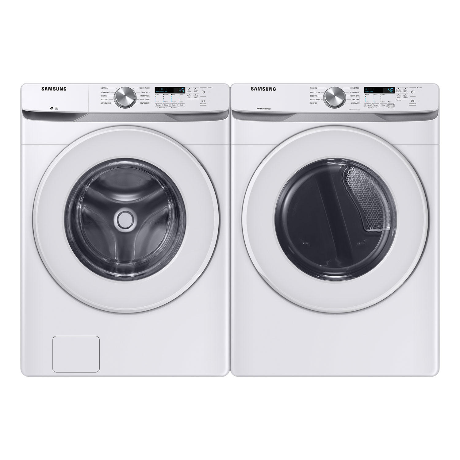 Samsung WF45T6000AW 4.5 cu. ft. Front Load Washer with Vibration Reduction Technology + Samsung DVG45T6000W 7.5 cu. ft. Gas Dryer