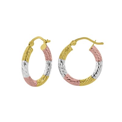 Tri tone hoop deals earrings