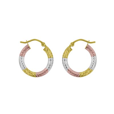 Tri color store hoop earrings