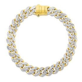 Pave Miami Cuban Bracelet 8.25", 9.5mm in 14K Two-Tone Gold