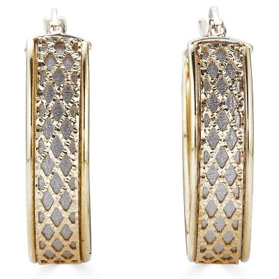 Womens Hoop Earrings With Diamond Cut/14k Gold Filled Hoop