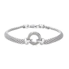 0.12 CT. T.W. Diamond Circle Bracelet in Italian Sterling Silver