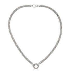 0.12 CT. T.W. Diamond Circle Necklace in Italian Sterling Silver