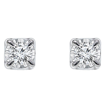 0.13 CT. T.W. Diamond Earrings in 14K White Gold - Sam's Club