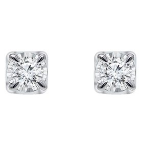 0.13 CT. T.W. Diamond Earrings in 14K White Gold