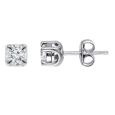 0.13 CT. T.W. Round Cut Diamond Stud Earrings in 14K Gold Sam s Club