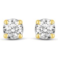0.30 CT. T.W. Round Shape Diamond Earrings in 14K Gold