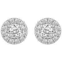 1.00 CT. T.W. Grand Round Shape Diamond Earrings Set in 14K Gold