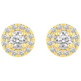 1.00 CT. T.W. Grand Round Shape Diamond Earrings Set in 14K Gold