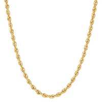 24" Hollow Glitter Rope Chain in 14K Yellow Gold