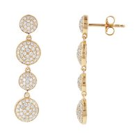 S Collection 1 CT. T.W. Diamond Drop Earrings in 14K Yellow Gold