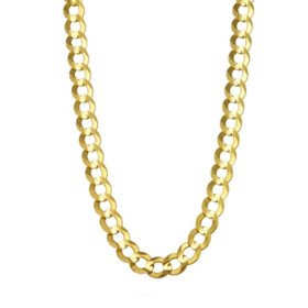 7MM Solid Curb Chain in 14K Yellow Gold