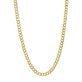 3.65MM Solid Curb Chain in 14K Two Tone Gold