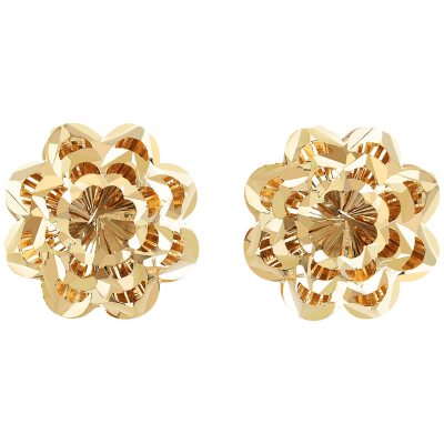 Diamond cut deals gold earrings