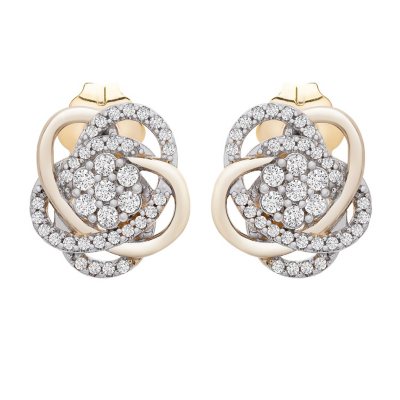 0.25 CT. T.W. Diamond Love Knot Stud Earrings in 14K Yellow