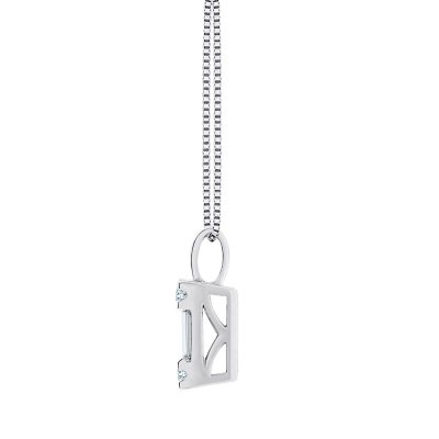 Diamond 1/6 Ct.Tw. Round and Baguette Fashion Pendant in 14K White Gold -  Unclaimed Diamonds