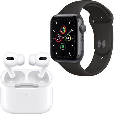 Apple Watch SE 44mm GPS (Space Gray/Black) + Apple AirPods Pro