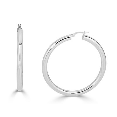 14k white gold on sale hoop earrings