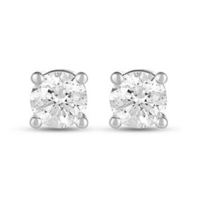 0.38 CT. T.W. Round Diamond Earrings in 14K White Gold 