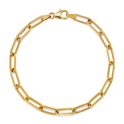 14k GOLD BOLD PAPERCLIP BRACELET