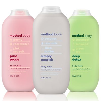 Method Body Wash, Deep Detox, Simply Nourish and Pure Peace (18 fl., oz ...