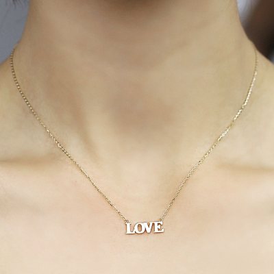 14K Yellow Gold Love Necklace