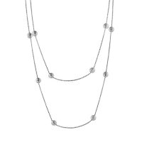 Sterling Silver Station Bead Necklace