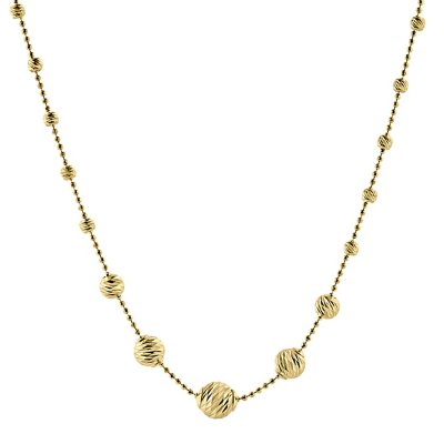 14K Yellow Gold Graduated Bead Necklace - Sam's Club
