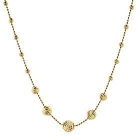 14K Yellow Gold Graduated Bead Necklace