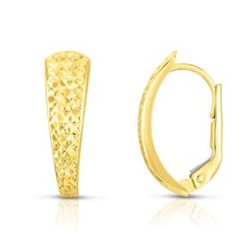Sparkle Diamond Cut Huggie Earrings in 14K Yellow Gold
