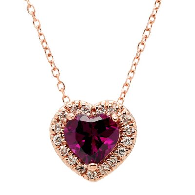 Rose gold deals and garnet necklace