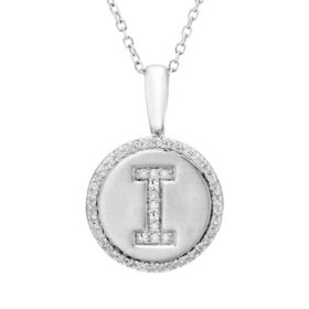 Sterling Silver and Diamond Initial Pendant
