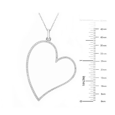 0.30 CT. T.W. Diamond Heart Necklace in Sterling Silver - Sam's Club