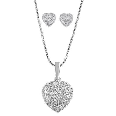 Sam's Fashion 14K White Gold Diamond Heart Necklace 165-01761 - Sam's Fine  Jewelry